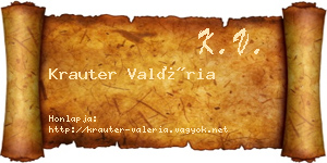 Krauter Valéria névjegykártya