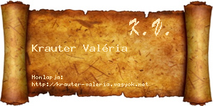 Krauter Valéria névjegykártya